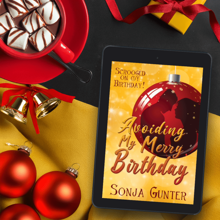 laying ebook teaser for Avoiding My Merry Birthday by Sonja Gunter
