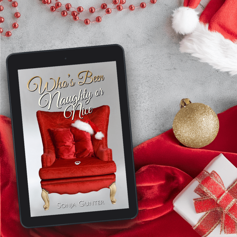 laying ebook teaser for Who's Been Naughty or Nice by Sonja Gunter