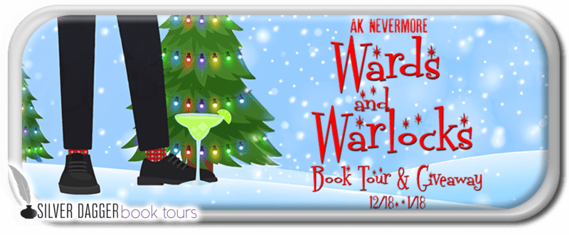 event banner for Wards and Warlocks by AK Nevermore - book tour and giveaway