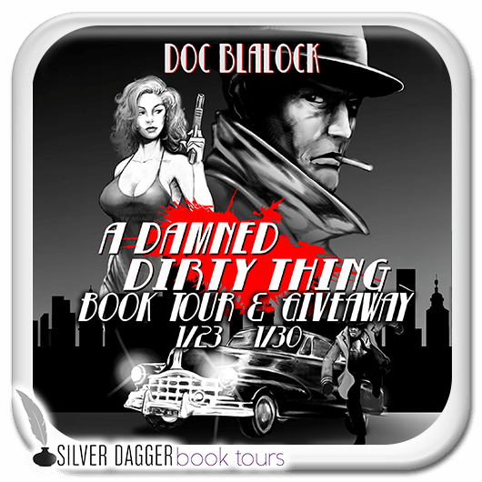 banner square - a damned dirty thing - doc blalock