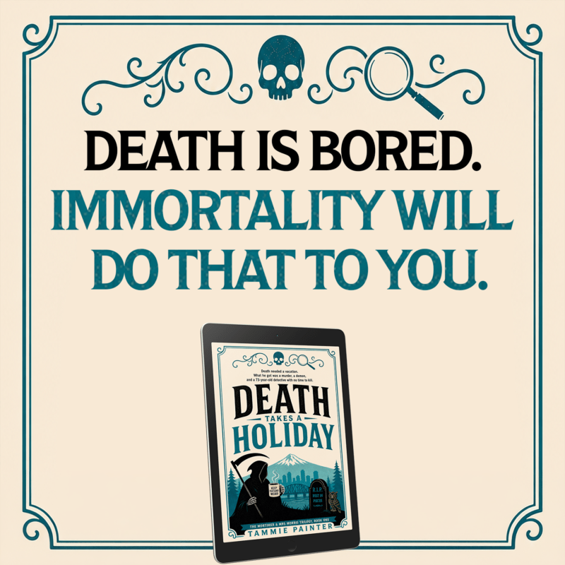 death takes a holiday - tammie painter - mortimer and mrs morris - teaser 1